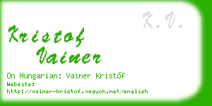 kristof vainer business card