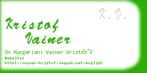 kristof vainer business card